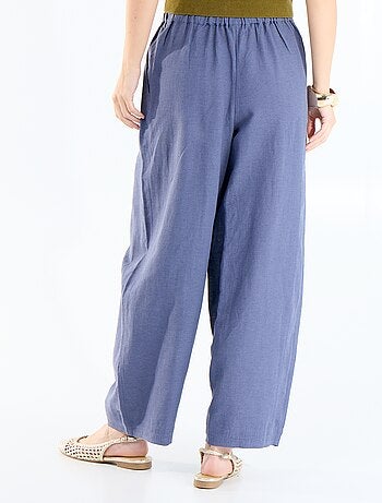 Pantaloni ampi in misto lino