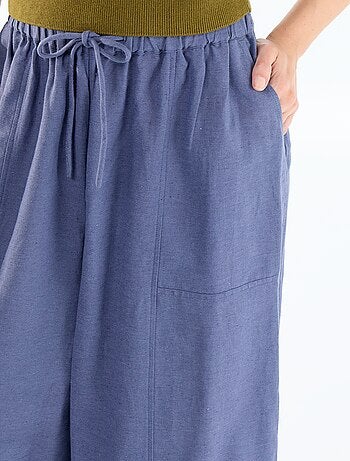 Pantaloni ampi in misto lino