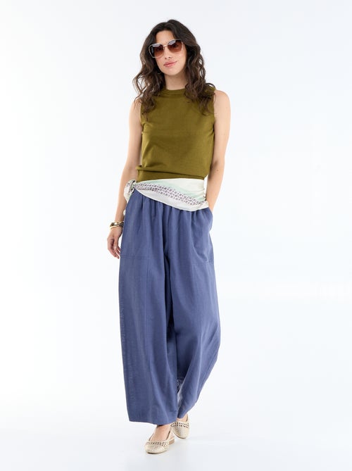 Pantaloni ampi in misto lino - Kiabi