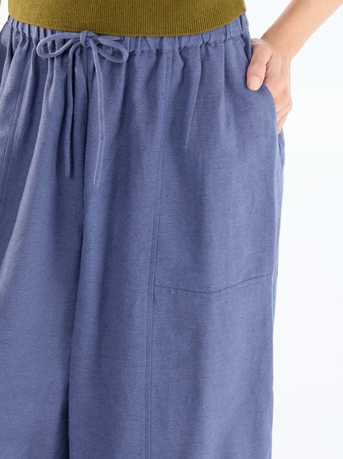 Pantaloni ampi in misto lino - Kiabi