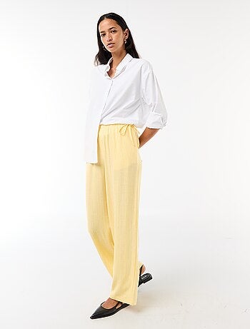 Pantaloni ampi in misto lino