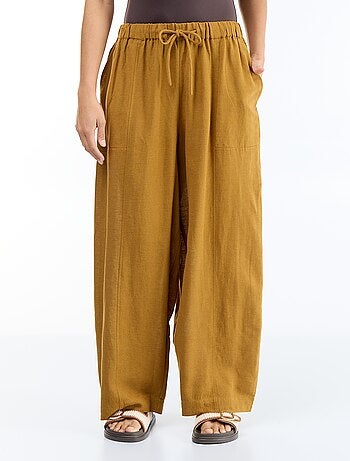 Pantaloni ampi in misto lino