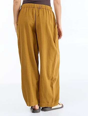Pantaloni ampi in misto lino
