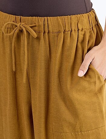 Pantaloni ampi in misto lino