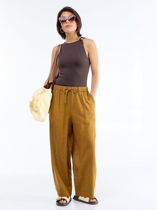 Pantaloni ampi in misto lino - Kiabi