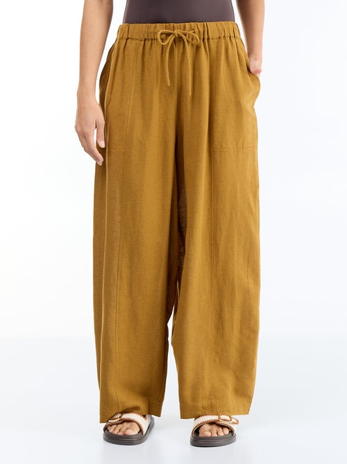 Pantaloni ampi in misto lino - Kiabi
