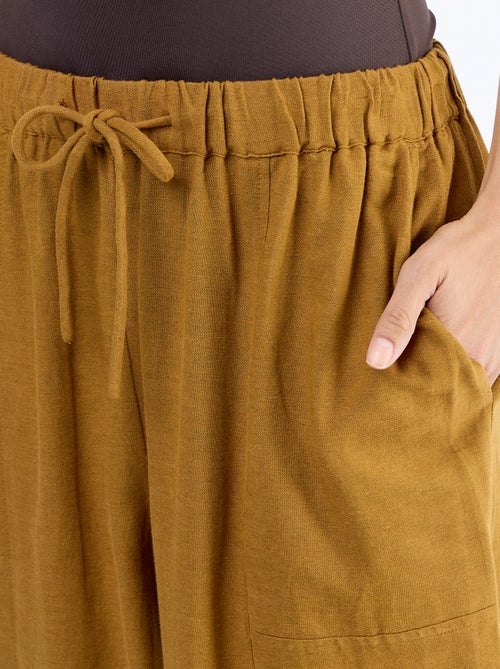 Pantaloni ampi in misto lino - Kiabi