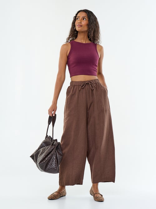 Pantaloni ampi in misto lino - Kiabi