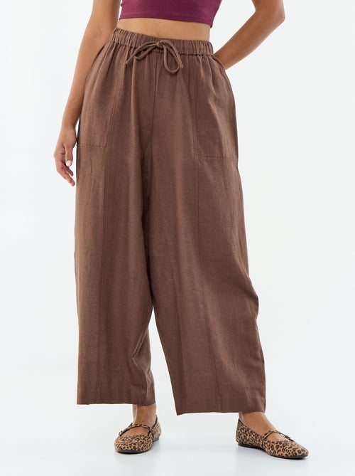 Pantaloni ampi in misto lino - Kiabi