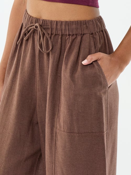 Pantaloni ampi in misto lino - Kiabi