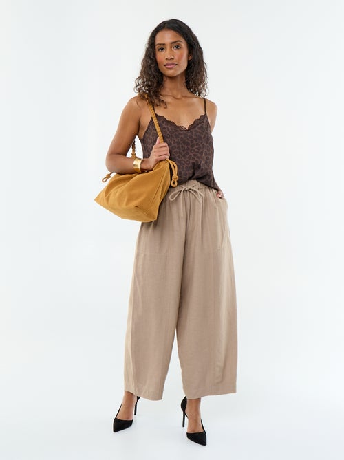 Pantaloni ampi in misto lino - Kiabi
