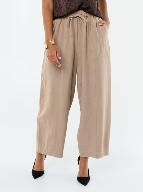 Pantaloni ampi in misto lino - Kiabi
