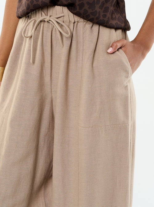 Pantaloni ampi in misto lino - Kiabi