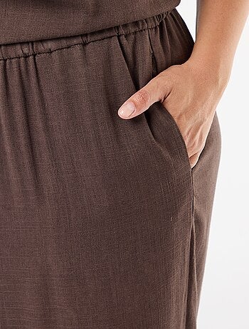 Pantaloni ampi in misto lino