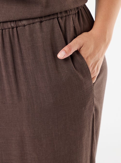 Pantaloni ampi in misto lino - Kiabi