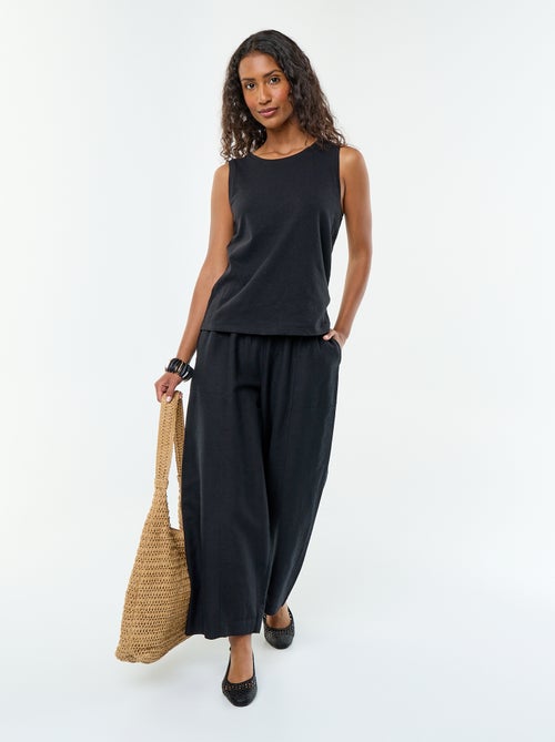 Pantaloni ampi in misto lino - Kiabi