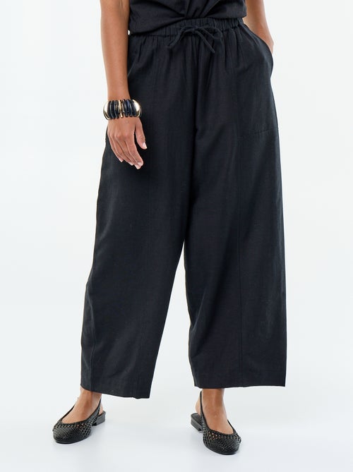 Pantaloni ampi in misto lino - Kiabi