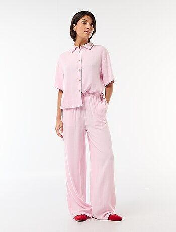 Pantaloni ampi in misto lino