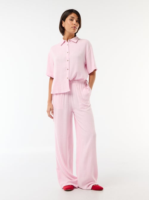 Pantaloni ampi in misto lino - Kiabi