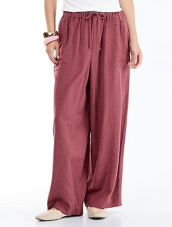 Pantaloni ampi in misto lino