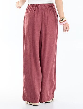 Pantaloni ampi in misto lino