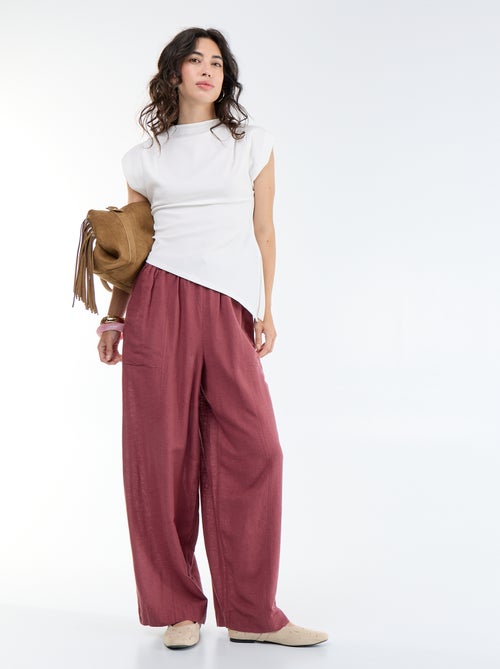Pantaloni ampi in misto lino - Kiabi