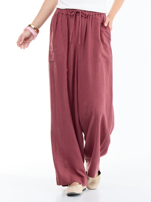 Pantaloni ampi in misto lino - Kiabi