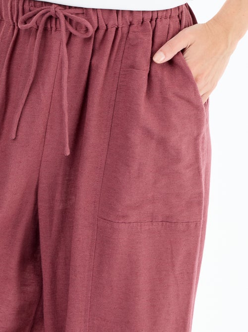 Pantaloni ampi in misto lino - Kiabi