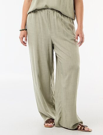 Pantaloni ampi in misto lino