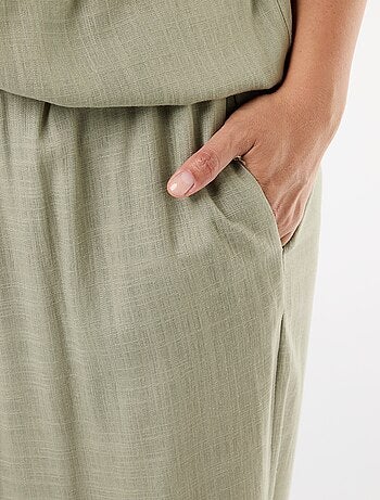 Pantaloni ampi in misto lino