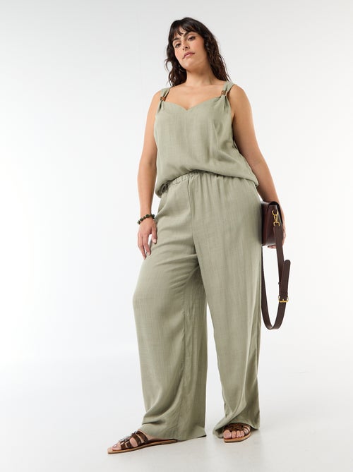 Pantaloni ampi in misto lino - Kiabi
