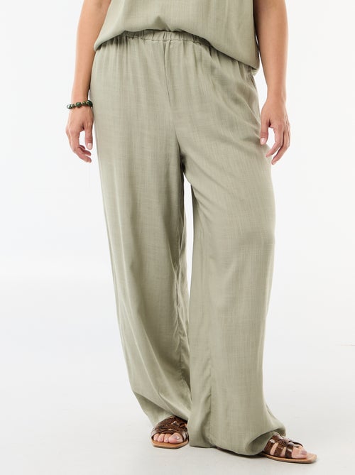 Pantaloni ampi in misto lino - Kiabi