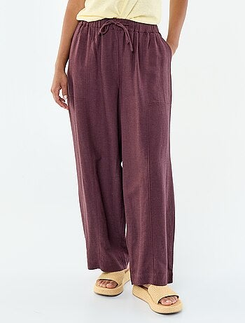 Pantaloni ampi in misto lino