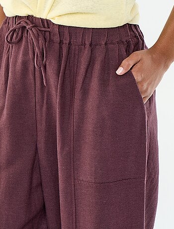 Pantaloni ampi in misto lino