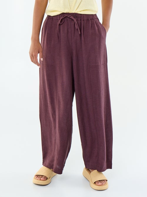 Pantaloni ampi in misto lino - Kiabi