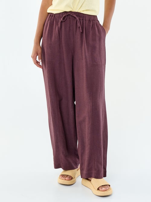 Pantaloni ampi in misto lino - Kiabi