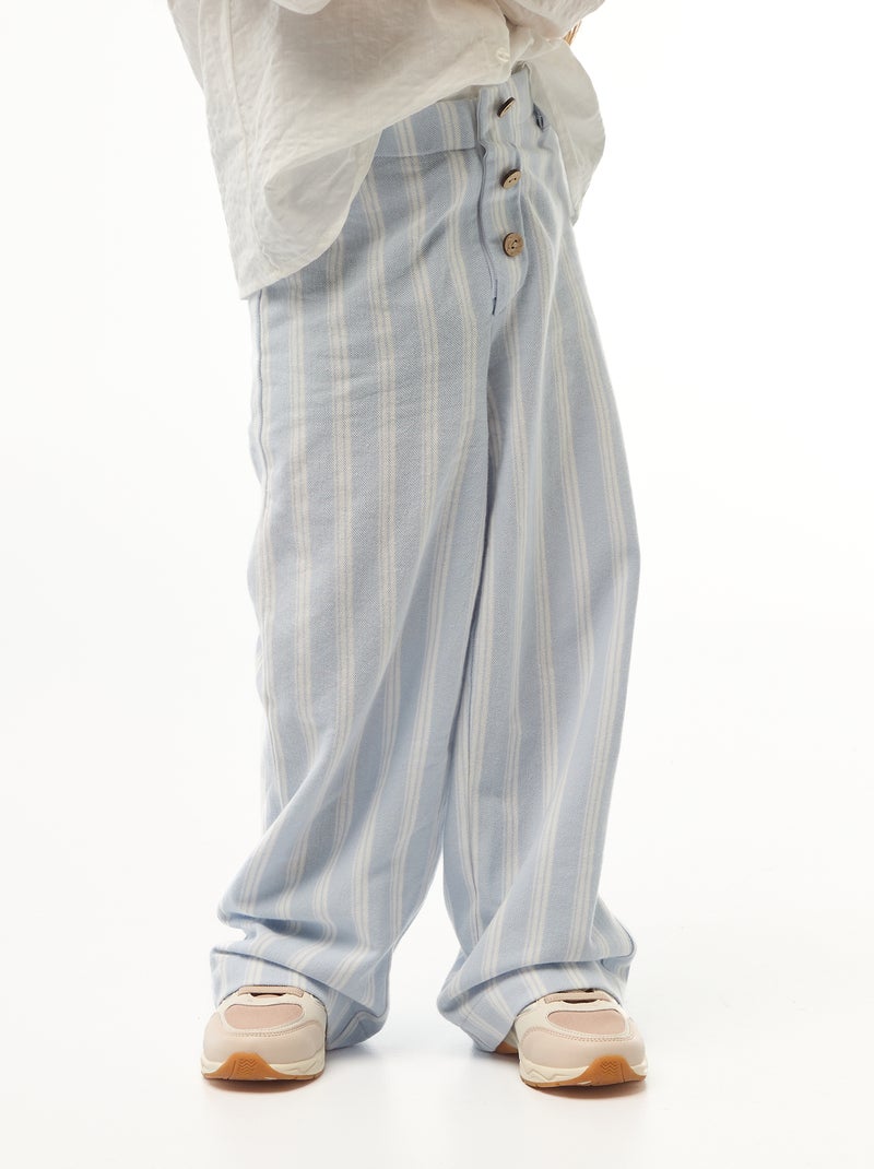 Pantaloni ampi in piqué - collezione facile da indossare Blu - Kiabi