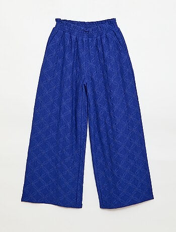Pantaloni ampi in pizzo sangallo