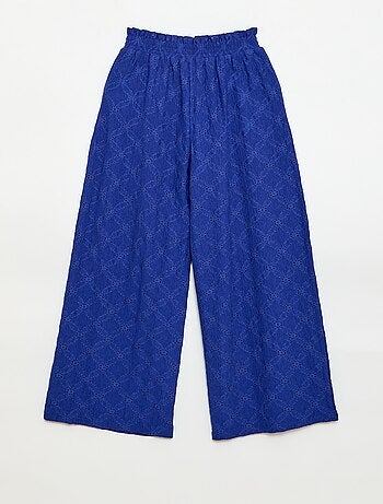 Pantaloni ampi in pizzo sangallo
