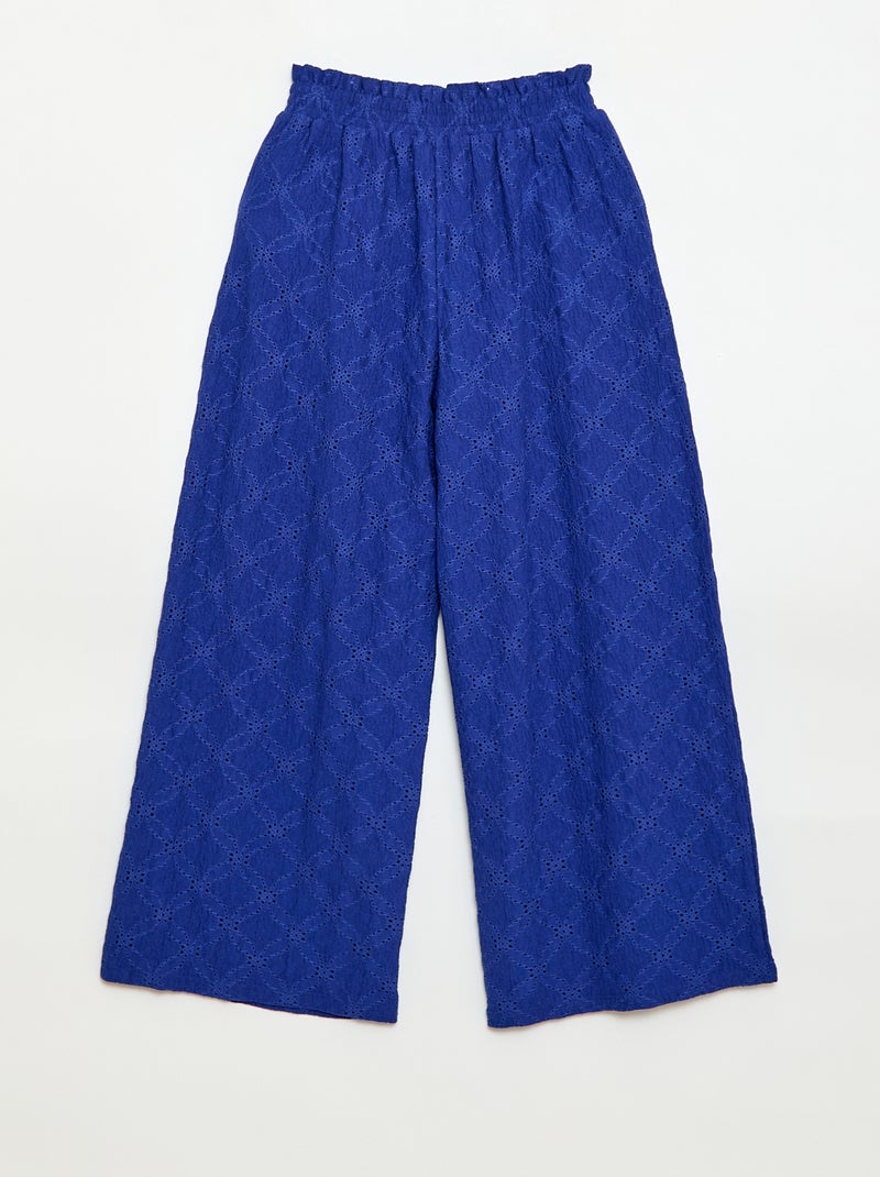 Pantaloni ampi in pizzo sangallo Blu - Kiabi