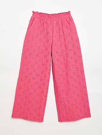 Pantaloni ampi in pizzo sangallo