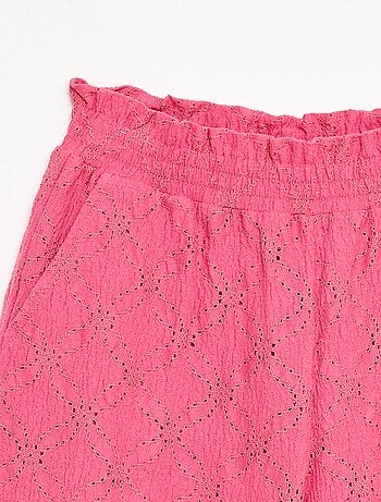 Pantaloni ampi in pizzo sangallo