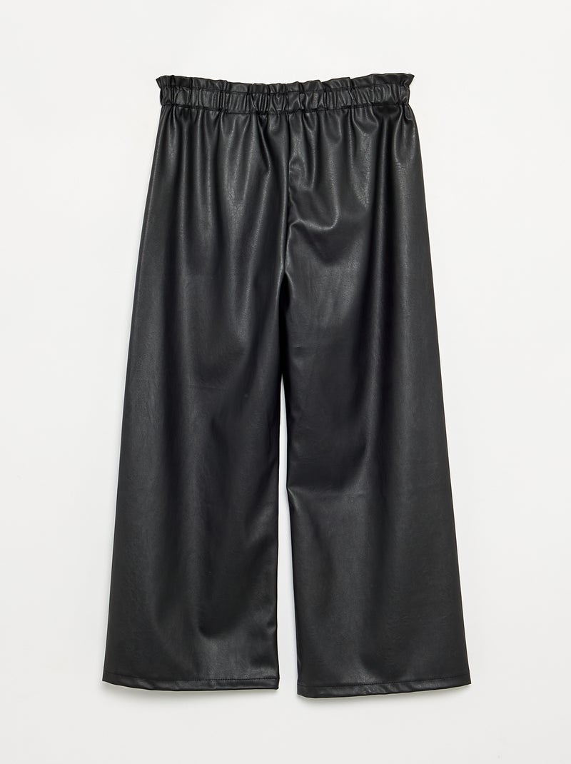 Pantaloni ampi in similpelle Nero - Kiabi