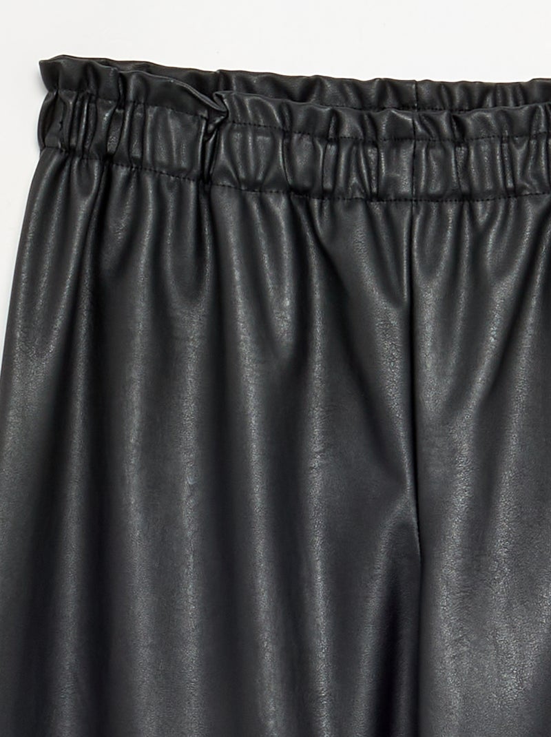 Pantaloni ampi in similpelle Nero - Kiabi