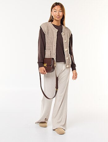 Pantaloni ampi in materiale a coste