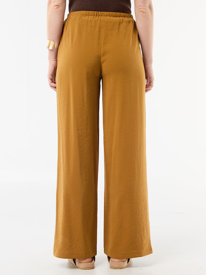 Pantaloni ampi in tessuto fluido Marrone - Kiabi