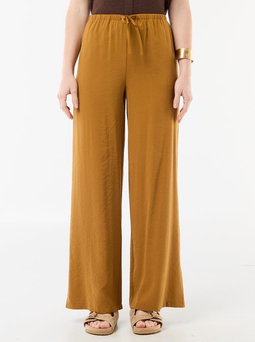 Pantaloni ampi in tessuto fluido - Kiabi