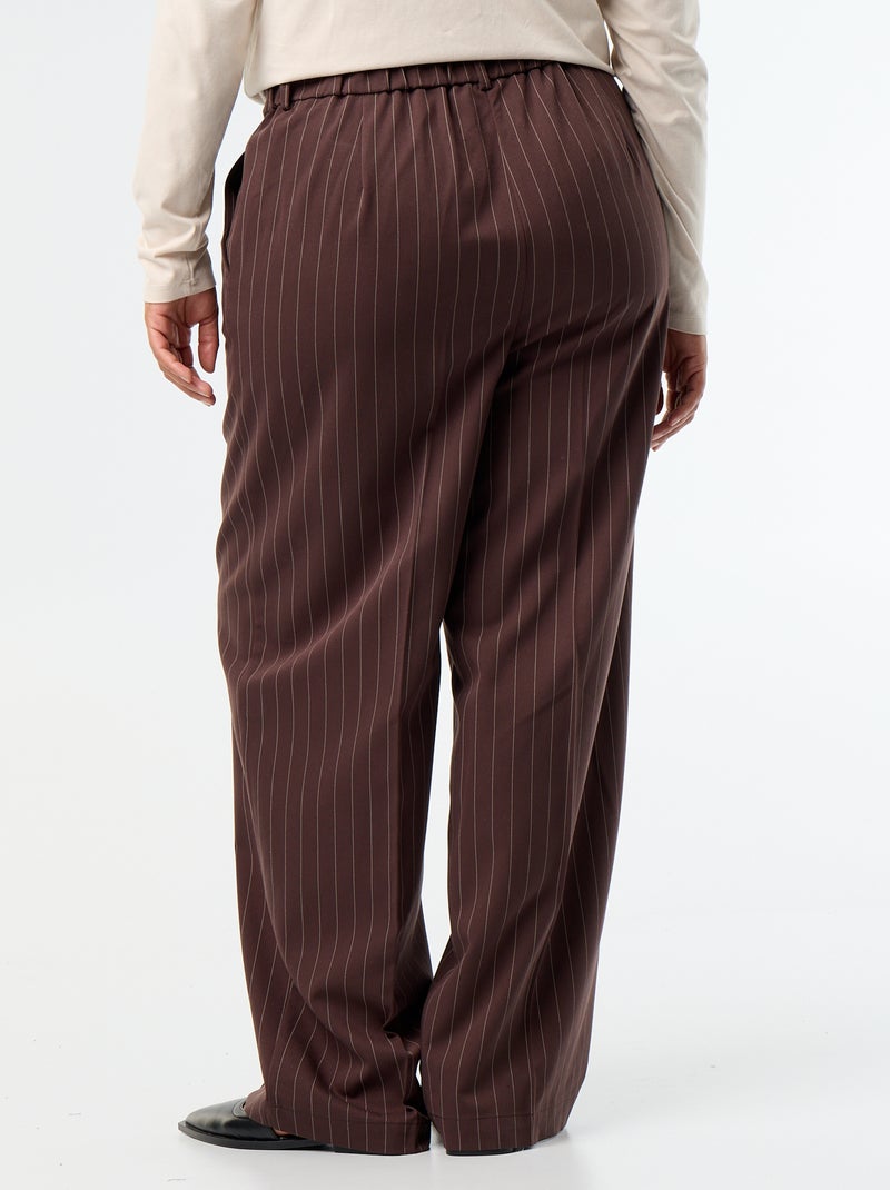 Pantaloni ampi in tessuto fluido Marrone - Kiabi