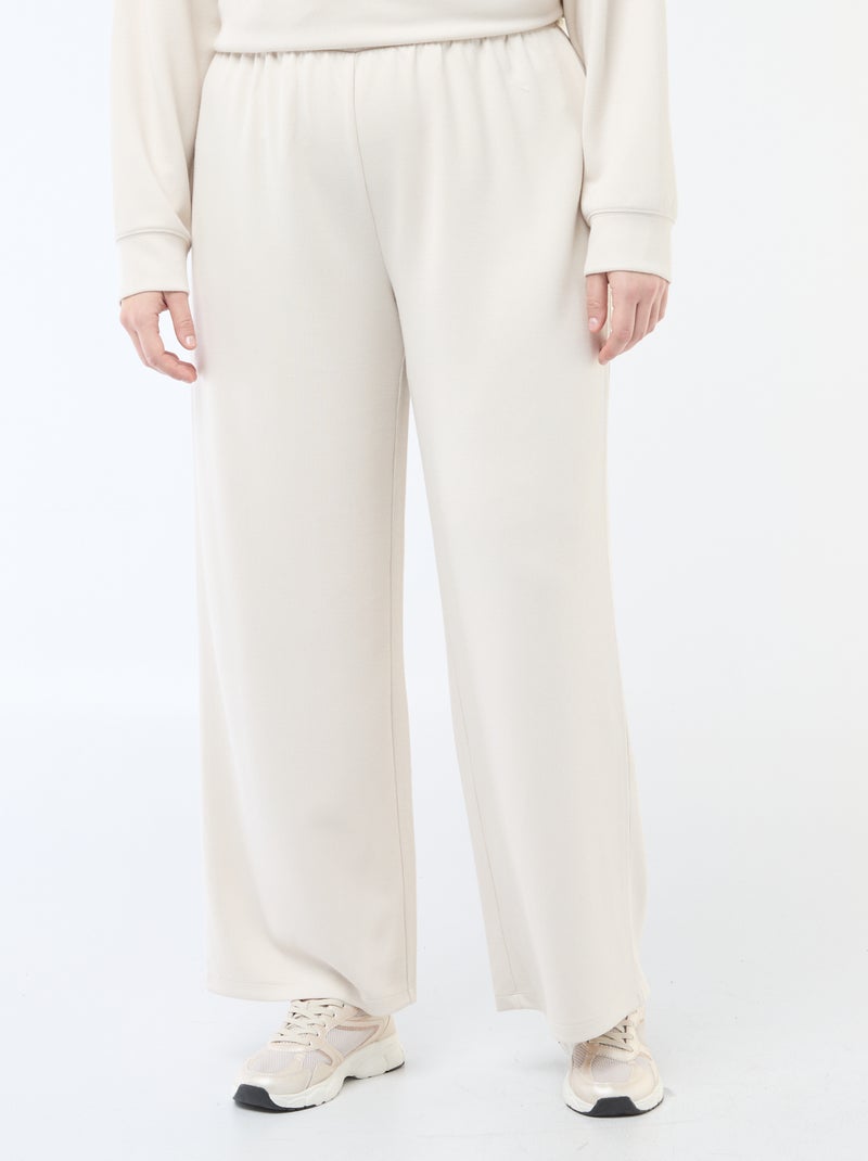 Pantaloni ampi in tessuto stretch a coste Beige - Kiabi