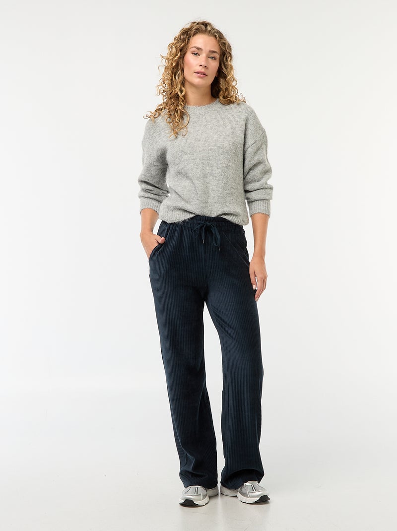 Pantaloni ampi in velluto a coste Blu - Kiabi